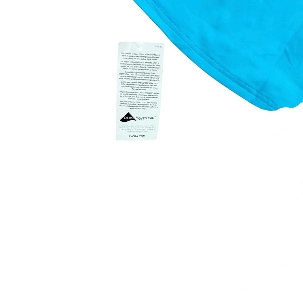 New Women's Lands' End Tummy Control UPF 50 Swim Blue Skirt Size 8